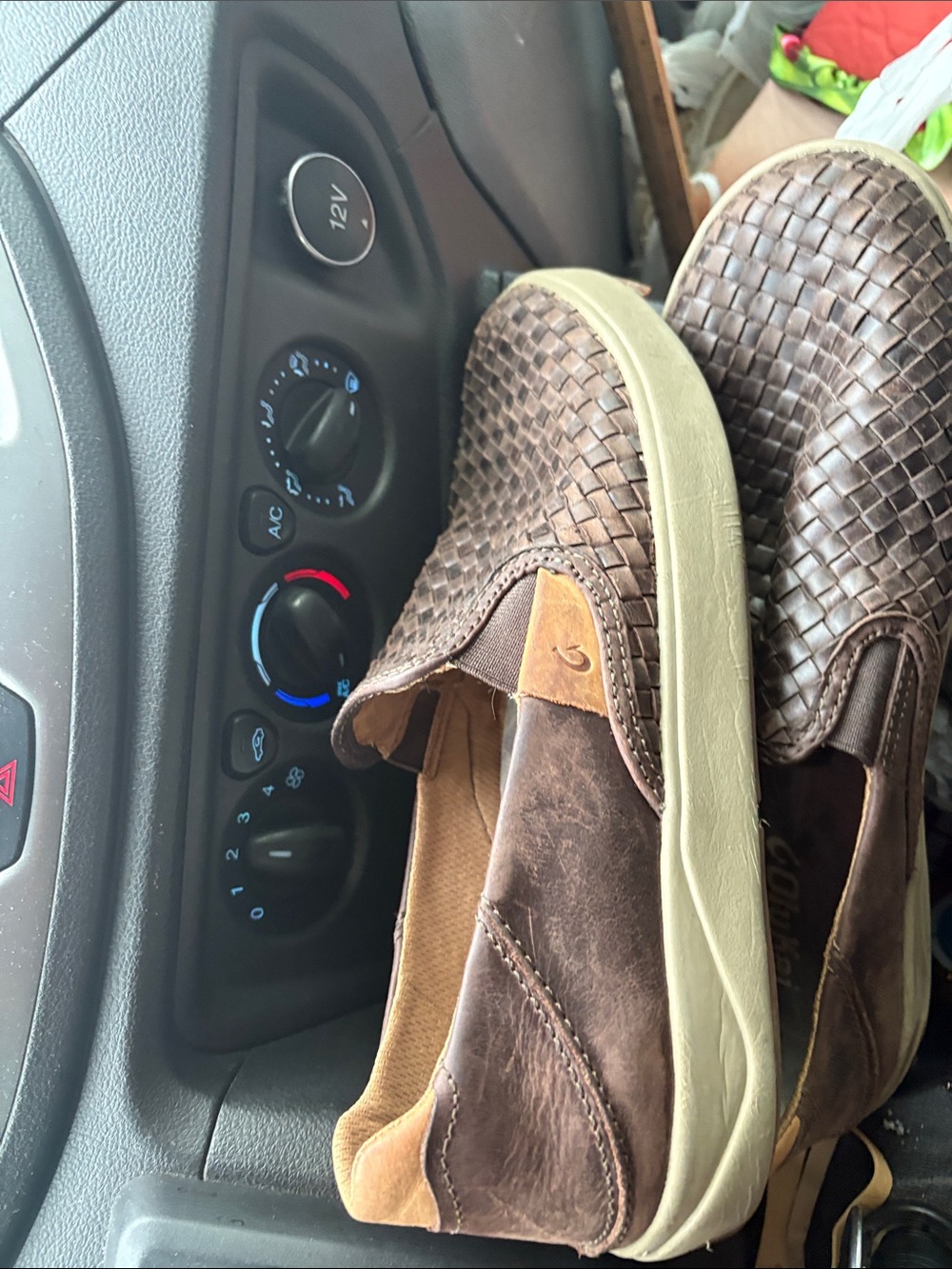 Men's Brown Woven Slip-On Casual Shoes